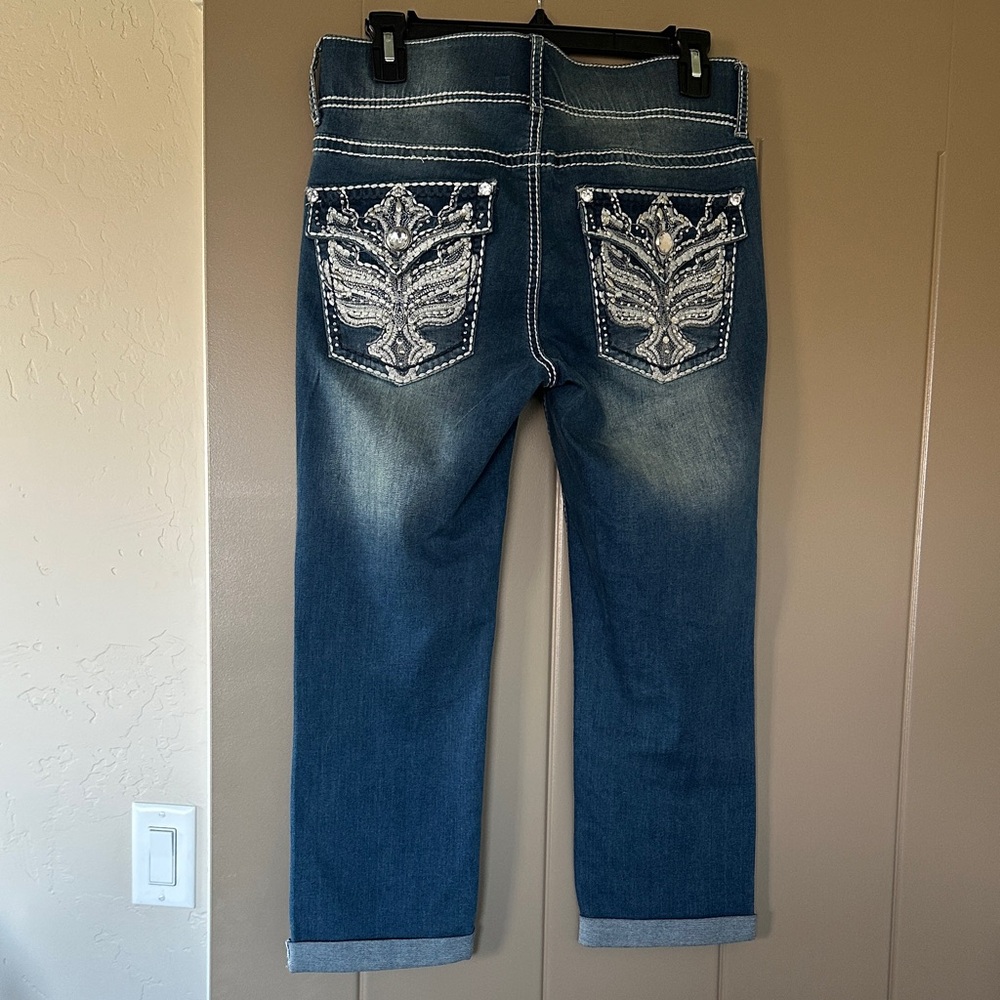 Apt. 9 Blue Jeans with Silver Embellishments